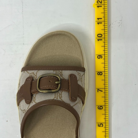 Ralph Lauren Matty Sandals Camel Signature Fabric Beige Women's Size 8B VTG NEW - Picture 14 of 15
